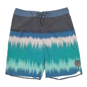 Rip Curl Mirage Men's Board Shorts Blue/Gray Surf Swim Trunks Size 30 Zip Pocket